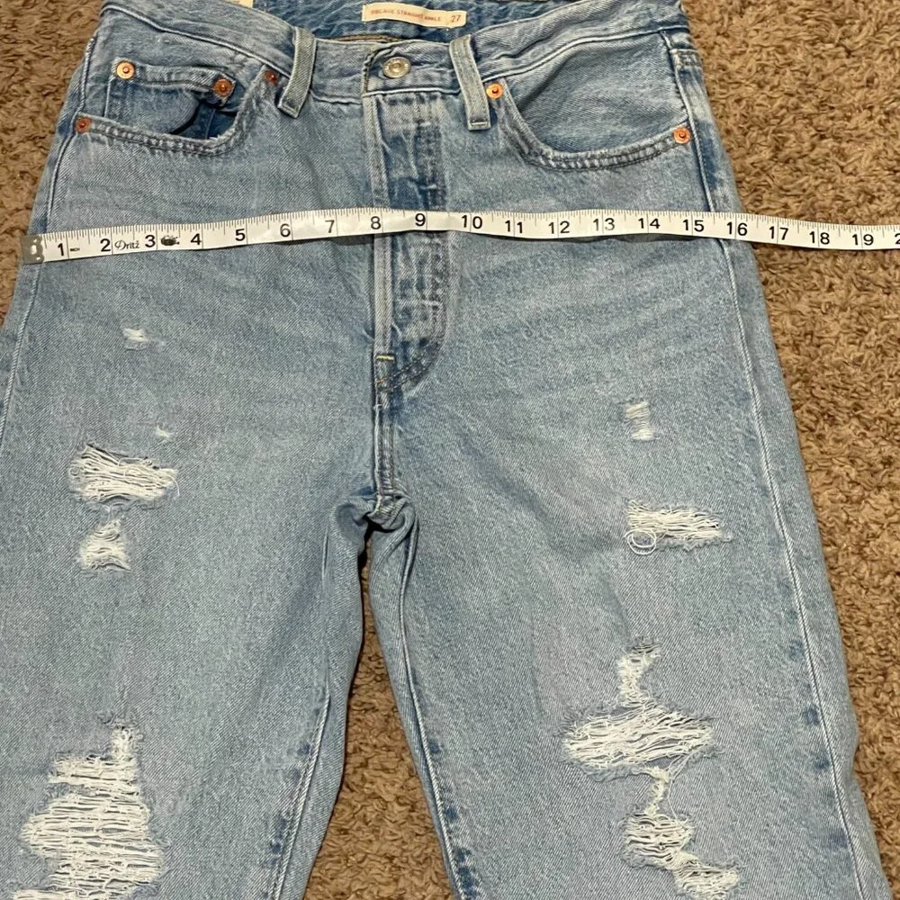 Levi's 501 Original Straight Leg Jeans Blue Denim Size 27 - Picture 11 of 12